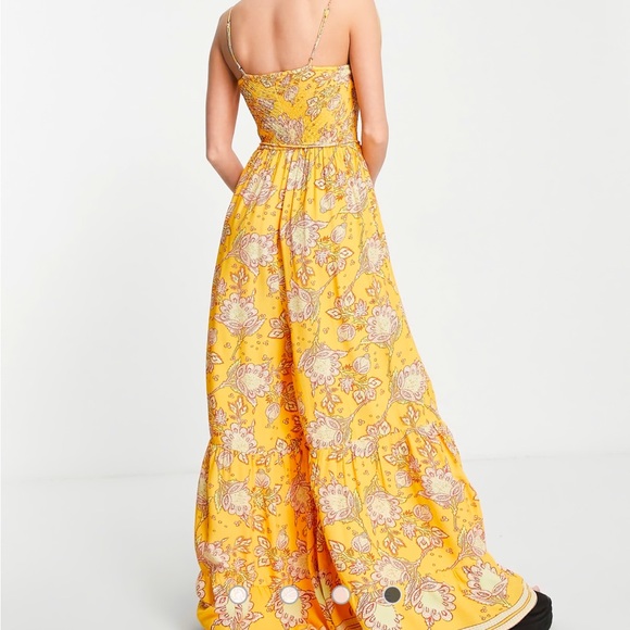 Free People little of your love paisley print jumpsuit in marigold yellow - Picture 4 of 8
